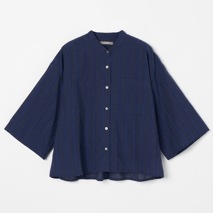 COTTON CUT FRINGE OPEN SHIRT 詳細画像 ネイビー 1