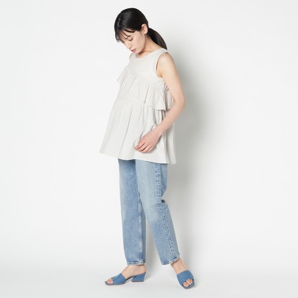 COTTON LOAN FRILL HEM BL 詳細画像 ライトグレー 10