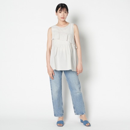 COTTON LOAN FRILL HEM BL 詳細画像 ライトグレー 12