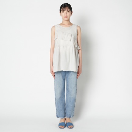 COTTON LOAN FRILL HEM BL 詳細画像 ライトグレー 7