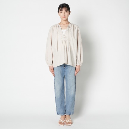 ETHNICALCOTTON LACE CAFTAN BL 詳細画像 ライトグレー 1