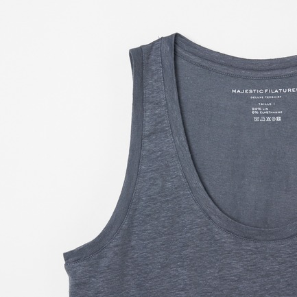 LINEN ELASTHANNE TANK TOP 詳細画像 ミディアムグレー 3