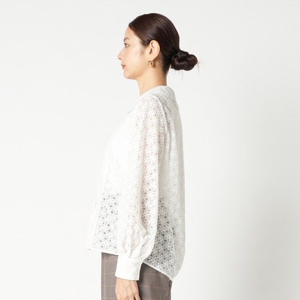 ROUND COLLAR LACE BLOUSE 詳細画像 ホワイト 6