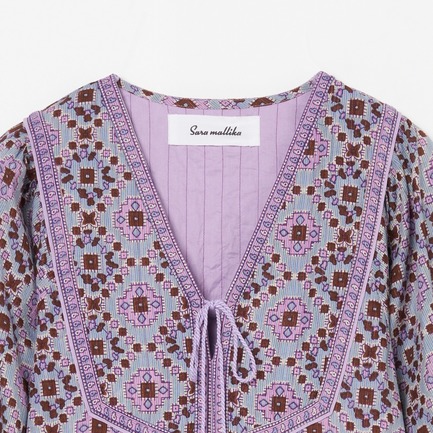 KAREENA SQUARE PRNT TASSEL DRESS 詳細画像 ブラック 2