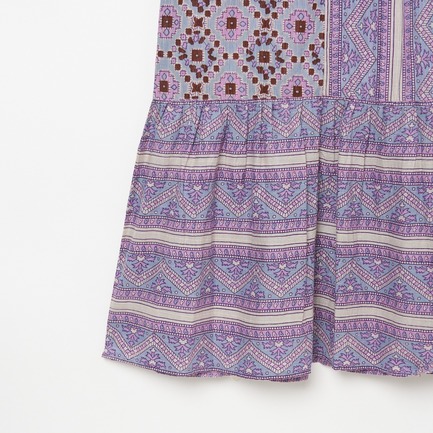 KAREENA SQUARE PRNT TASSEL DRESS 詳細画像 ブラック 4