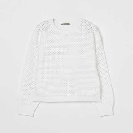 EYELET CREW NECK