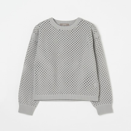 EYELET CREW NECK