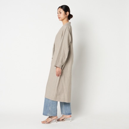 DUNGAREES LINEN LONG COAT 詳細画像 ベージュ 2