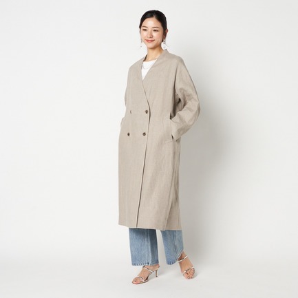 DUNGAREES LINEN LONG COAT 詳細画像 ベージュ 4