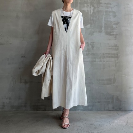 DEEP V NECK DRESS 詳細画像 アイボリー 9