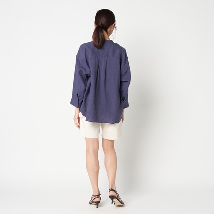 BAND COLOR LINEN SHIRT 詳細画像 ネイビー 6