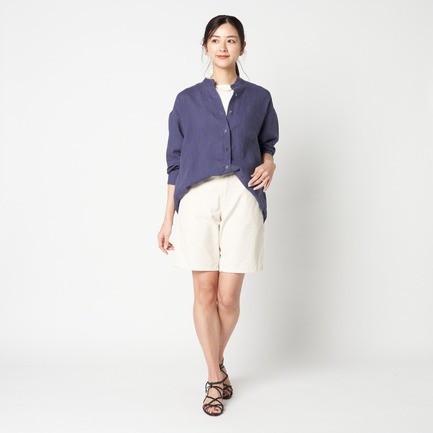 BAND COLOR LINEN SHIRT 詳細画像 ホワイト 7