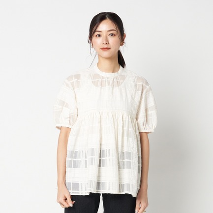 LACE GATHERD BLOUSE 詳細画像 アイボリー 6
