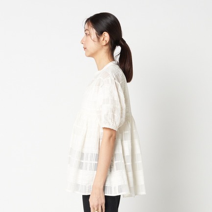 LACE GATHERTED BLOUSE 詳細画像 アイボリー 7