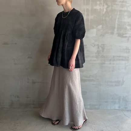 LACE GATHERD BLOUSE 詳細画像 ブラック 1