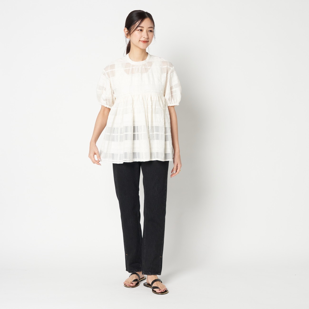 LACE GATHERD BLOUSE｜HELIOPOLE｜HÉLIOPÔLE（エリオポール