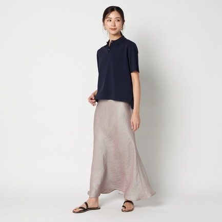 SATIN MAXI FLARE SKIRT 詳細画像 ベージュ 8