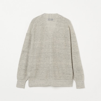 LINEN V NECK LONG CARDIGAN 詳細画像 ライトグレー 1