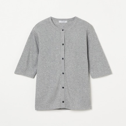 HALF SLEEVE RIB CARDIGAN 詳細画像 シルバー 1