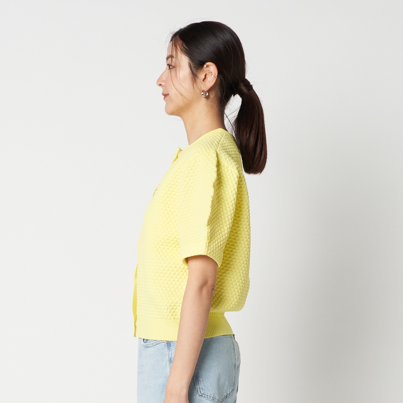 ニット セーター 2WAY POPCORN KNIT CARDIGAN レディース ポップコーン2WAYニット(ニット/カーディガン)｜トップス