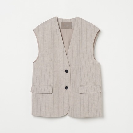 STRIPE BIG GILET 詳細画像 ベージュ 1