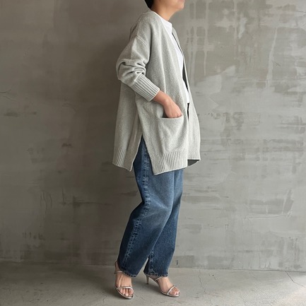 ORGANIC COTTON LONG CARDIGAN 詳細画像 ライトグレー 1