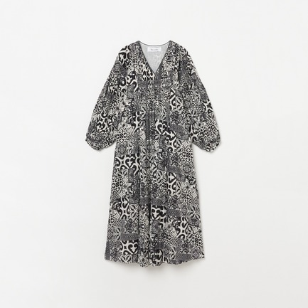 Sara/M TILE PTN LS DRESS