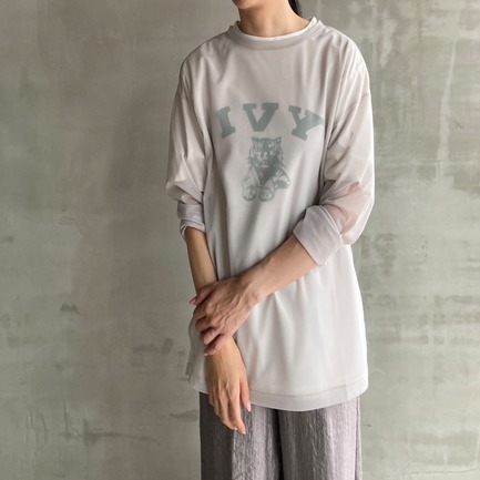 SHEER LONG SLEEVE TEE 詳細画像 ライトグレー 12