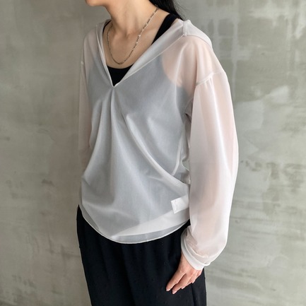 SHEER HOODIE PULLOVER 詳細画像 ライトグレー 4