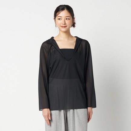 SHEER HOODIE PULLOVER 詳細画像 ブラック 6