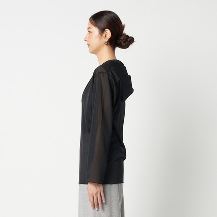 SHEER HOODIE PULLOVER 詳細画像 ブラック 7