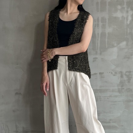 GLITTER KNIT GILET 詳細画像 ブラック 9