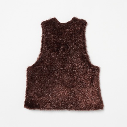 GLITTER KNIT GILET 詳細画像 ダークブラウン 1