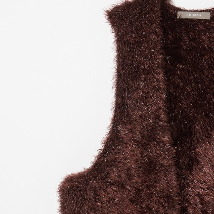 GLITTER KNIT GILET 詳細画像 ダークブラウン 3
