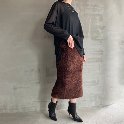 GLITTER KNIT SKIRT 詳細画像 ダークブラウン 9