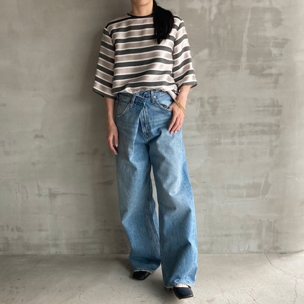 GLITTER STRIPE TEE BLOUSE 詳細画像 ベージュ 6