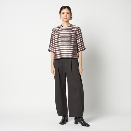 GLITTER STRIPE TEE BLOUSE 詳細画像 ダークブラウン 1