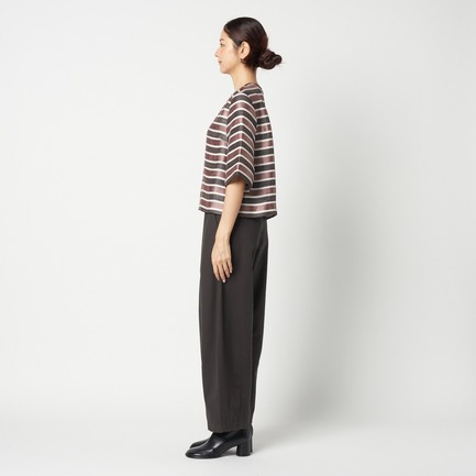 GLITTER STRIPE TEE BLOUSE 詳細画像 ダークブラウン 2