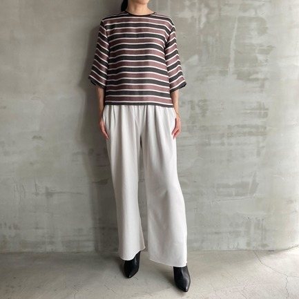 GLITTER STRIPE TEE BLOUSE 詳細画像 ダークブラウン 7