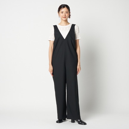 JUMP SUITS (V NECK) 詳細画像 ブラック 8