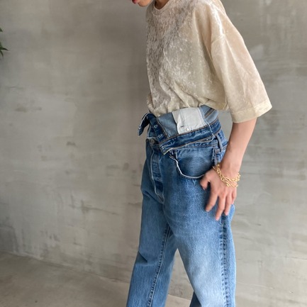 SHEER VELOUR TEE 詳細画像 アイボリー 2