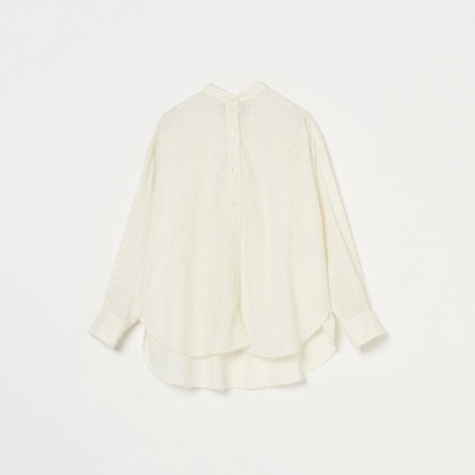 CUT JACQUARD BAND COLLAR SHIRT
