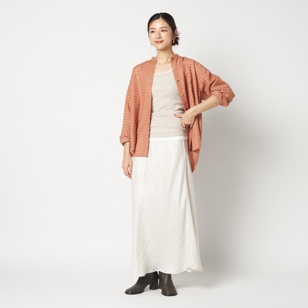 CUT JACQUARD BAND COLLAR SHIRT 詳細画像 キャメル 11