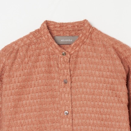 CUT JACQUARD BAND COLLAR SHIRT 詳細画像 キャメル 2