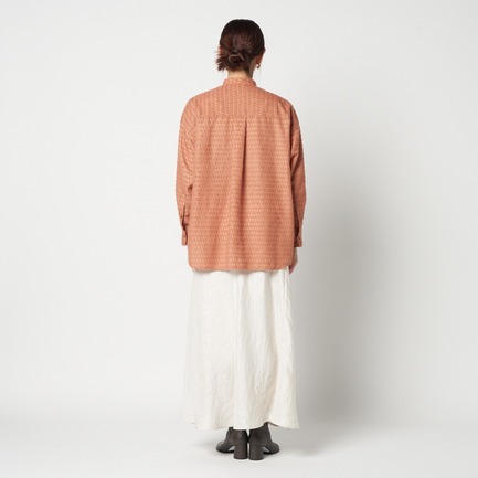 CUT JACQUARD BAND COLLAR SHIRT 詳細画像 キャメル 8