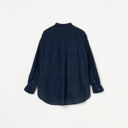 CUT JACQUARD BAND COLLAR SHIRT 詳細画像 ネイビー 1