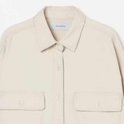 COTTON TWILL BIG SHIRT 詳細画像 アイボリー 2