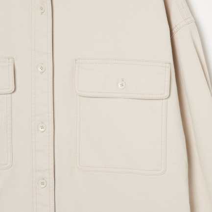 COTTON TWILL BIG SHIRT 詳細画像 アイボリー 5