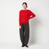 COTTON TWILL CURVY TUCK PANTS 詳細画像