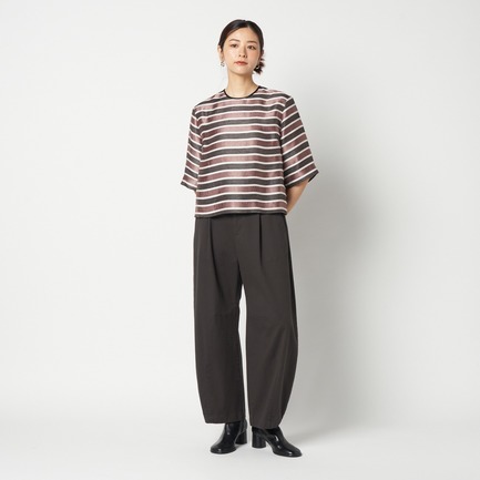 COTTON TWILL CURVY TUCK PANTS 詳細画像 チャコールグレー 1